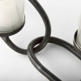 Quito Black Metal Chain-Link Five Candle Table Candle Holder by Mercana at Eve Furniture