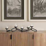 Quito Black Metal Chain-Link Five Candle Table Candle Holder by Mercana at Eve Furniture