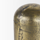Quonset Extra Tall Brass Finished Aluminum Metal Pillar Object by Mercana at Eve Furniture