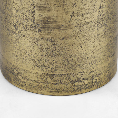 Quonset Extra Tall Brass Finished Aluminum Metal Pillar Object by Mercana at Eve Furniture