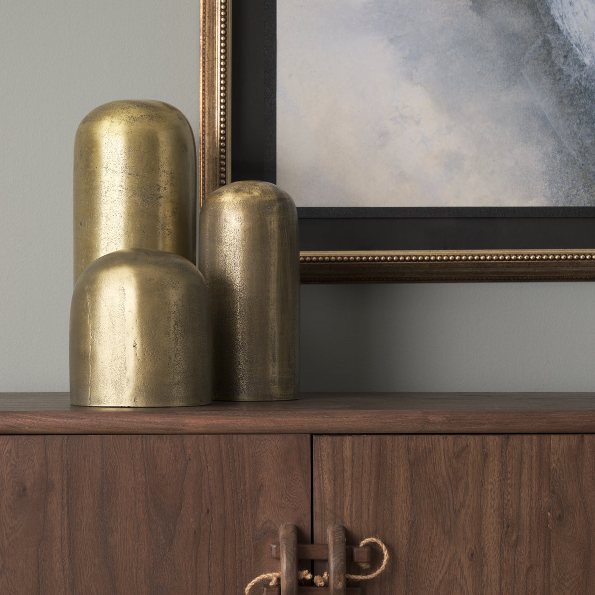 Quonset Tall Brass Finished Aluminum Metal Ornament by Mercana at Eve Furniture