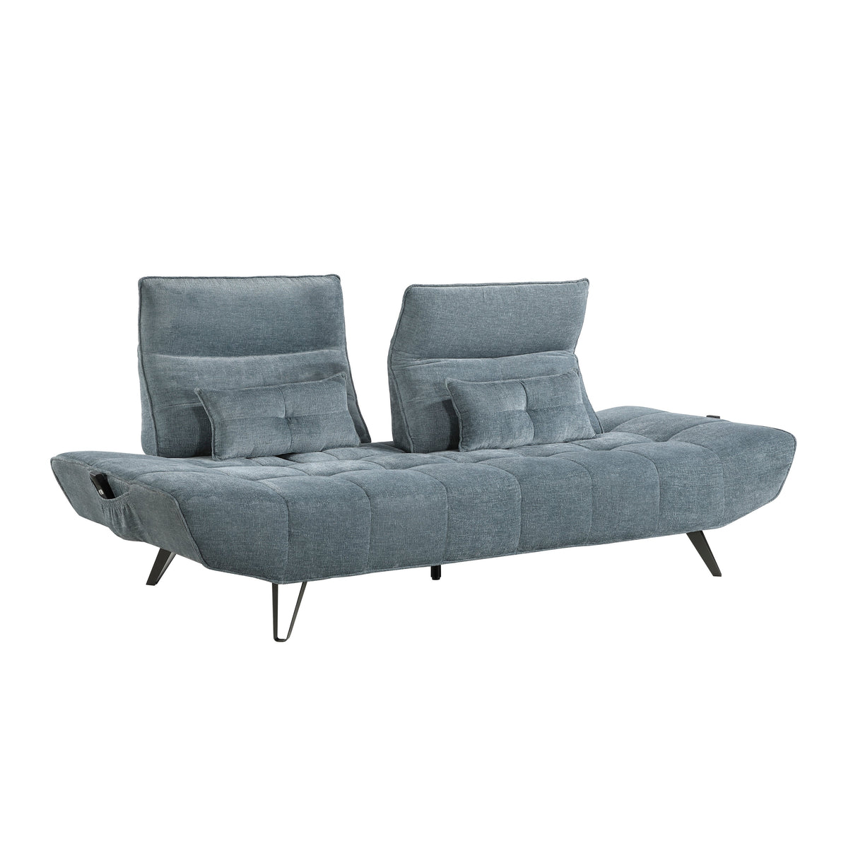 Quonsett Blue Sofa with Power Adjustable Seat by Homelegance at Eve Furniture