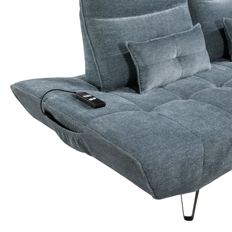 Quonsett Blue Sofa with Power Adjustable Seat by Homelegance at Eve Furniture