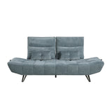 Quonsett Blue Sofa with Power Adjustable Seat by Homelegance at Eve Furniture