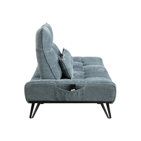 Quonsett Blue Sofa with Power Adjustable Seat by Homelegance at Eve Furniture