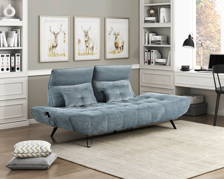 Quonsett Blue Sofa with Power Adjustable Seat by Homelegance at Eve Furniture
