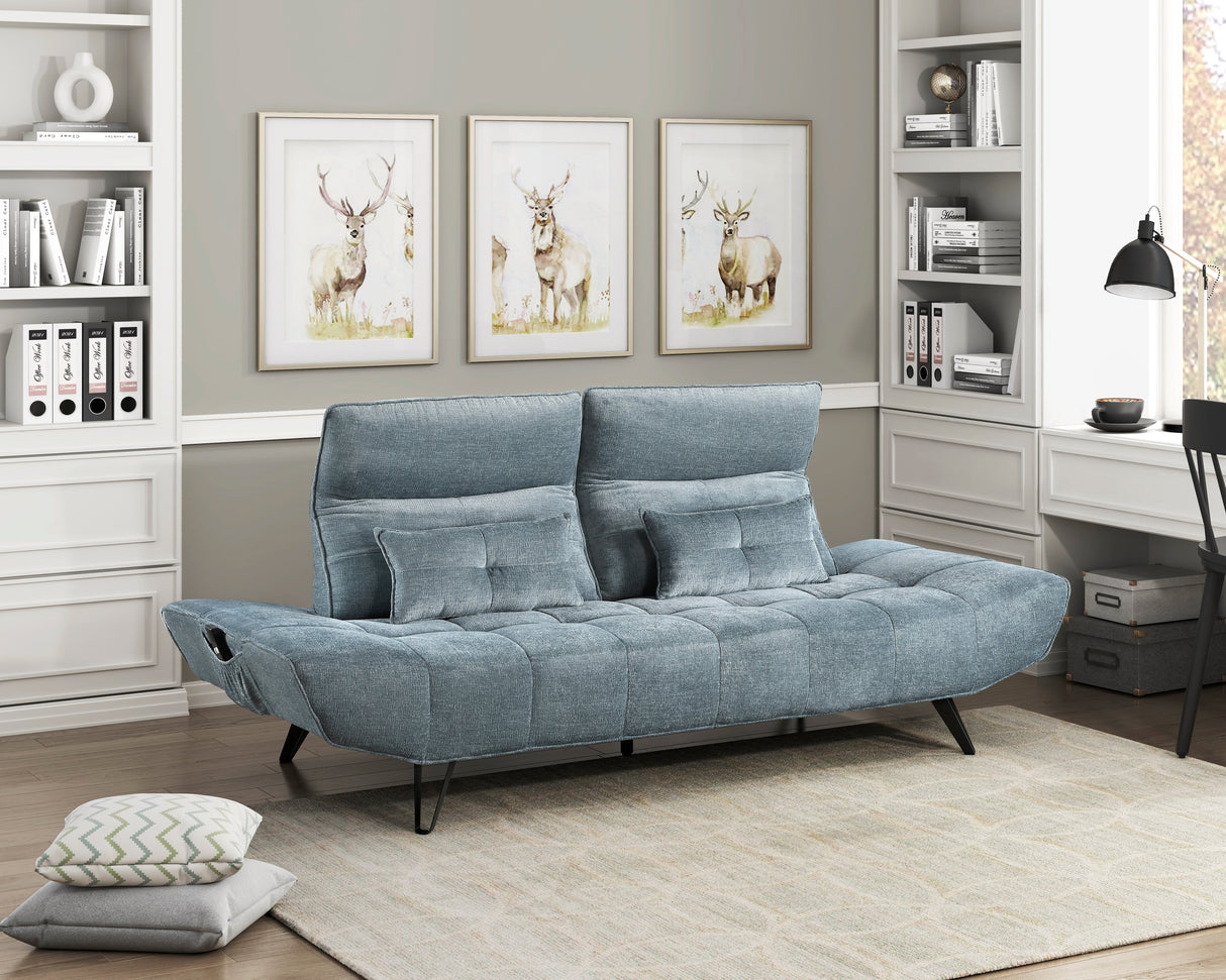 Quonsett Blue Sofa with Power Adjustable Seat by Homelegance at Eve Furniture