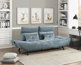 Quonsett Blue Sofa with Power Adjustable Seat by Homelegance at Eve Furniture