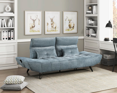Quonsett Blue Sofa with Power Adjustable Seat by Homelegance at Eve Furniture