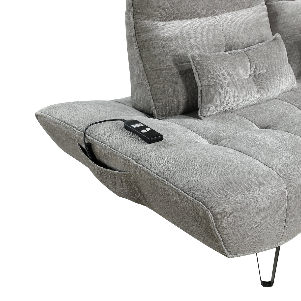 Quonsett Gray Sofa with Power Adjustable Seat by Homelegance at Eve Furniture