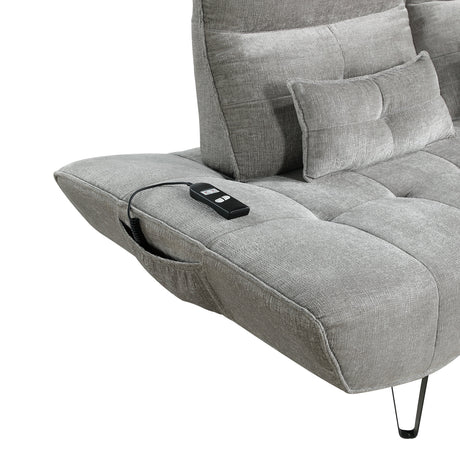Quonsett Gray Sofa with Power Adjustable Seat by Homelegance at Eve Furniture