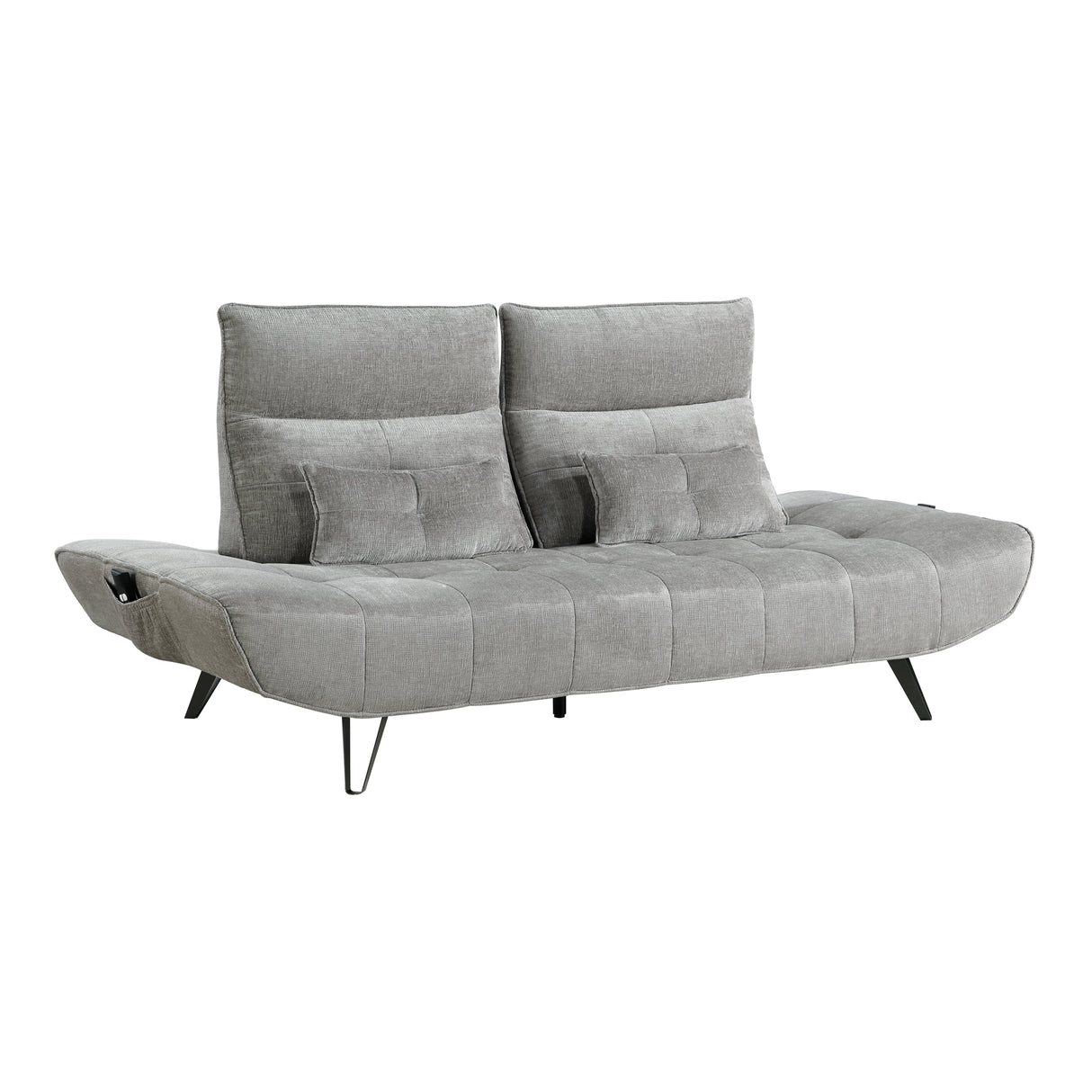 Quonsett Gray Sofa with Power Adjustable Seat by Homelegance at Eve Furniture