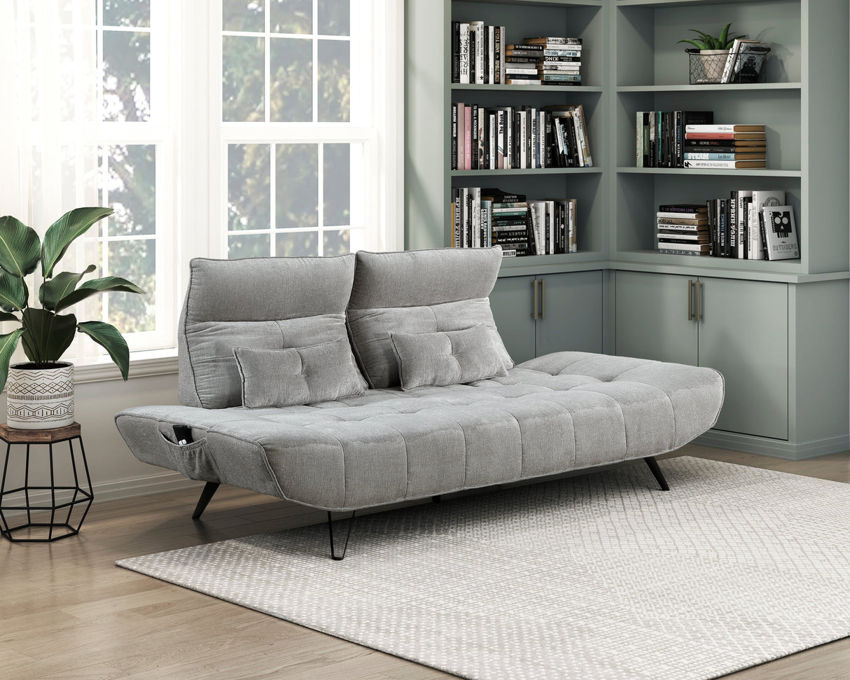 Quonsett Gray Sofa with Power Adjustable Seat by Homelegance at Eve Furniture