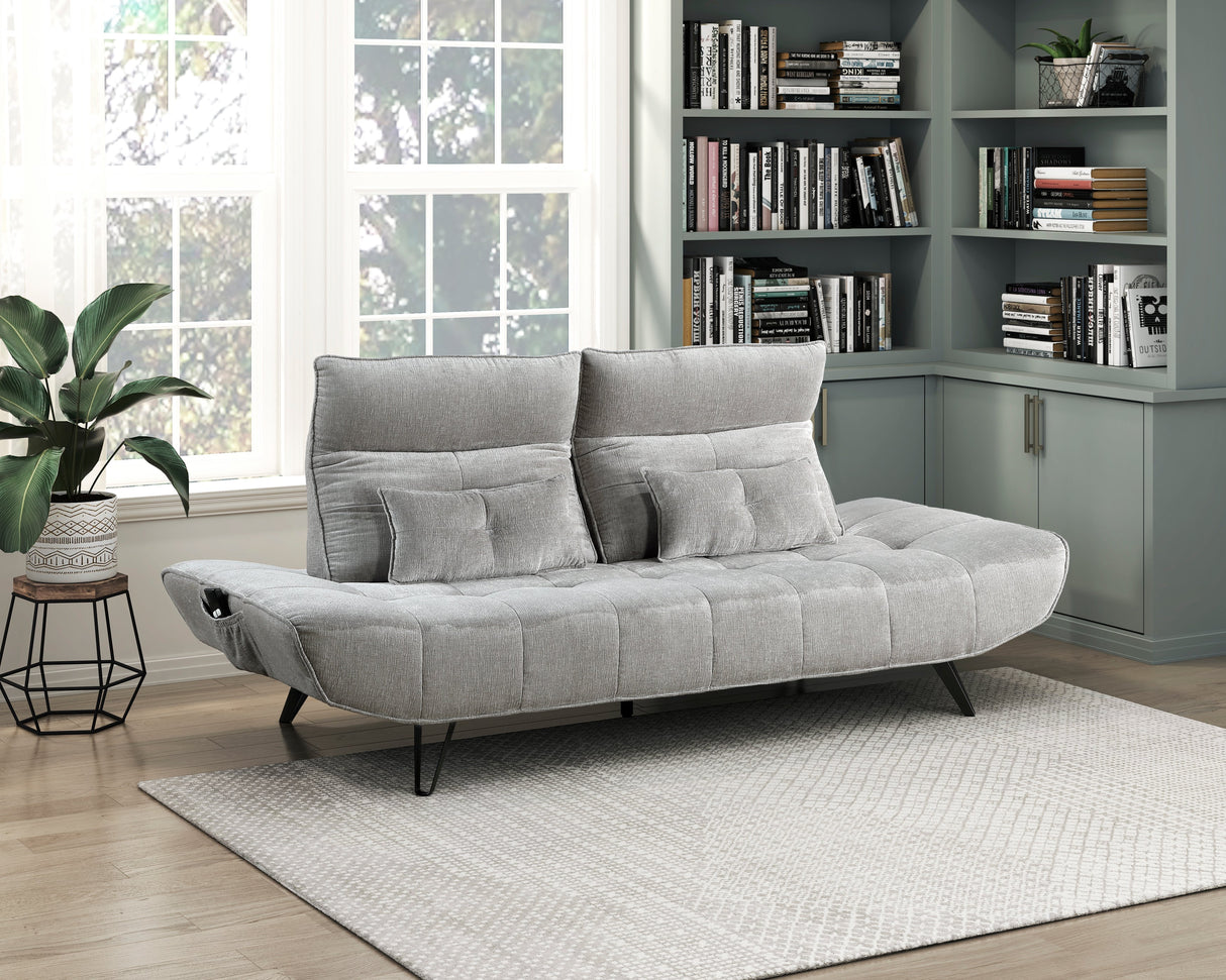 Quonsett Gray Sofa with Power Adjustable Seat by Homelegance at Eve Furniture