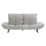 Quonsett Light Gray Sofa with Power Adjustable Seat by Homelegance at Eve Furniture