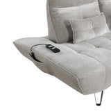 Quonsett Light Gray Sofa with Power Adjustable Seat by Homelegance at Eve Furniture