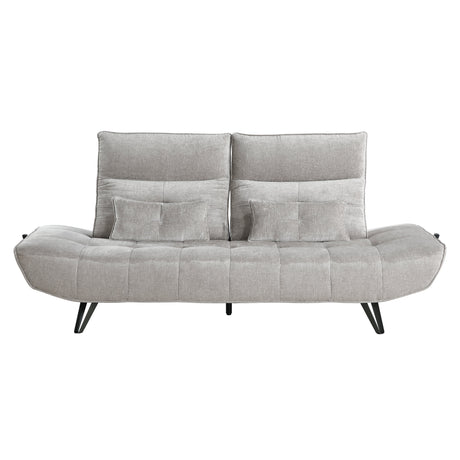 Quonsett Light Gray Sofa with Power Adjustable Seat by Homelegance at Eve Furniture