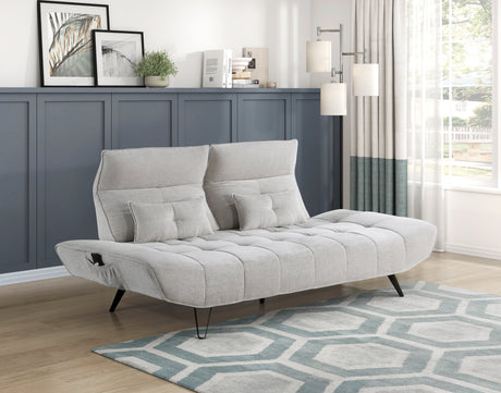 Quonsett Light Gray Sofa with Power Adjustable Seat by Homelegance at Eve Furniture