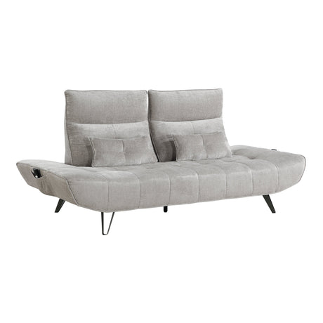 Quonsett Light Gray Sofa with Power Adjustable Seat by Homelegance at Eve Furniture