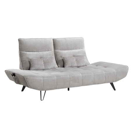 Quonsett Light Gray Sofa with Power Adjustable Seat by Homelegance at Eve Furniture
