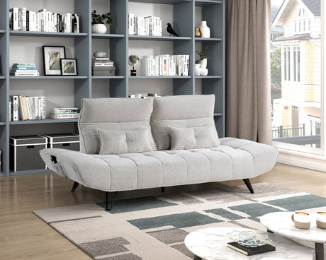 Quonsett Light Gray Sofa with Power Adjustable Seat by Homelegance at Eve Furniture
