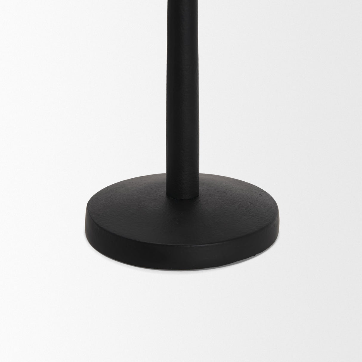 Qwin Matte Black Cast Aluminum Medium Candle Holder by Mercana at Eve Furniture
