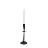 Qwin Matte Black Cast Aluminum Medium Candle Holder by Mercana at Eve Furniture