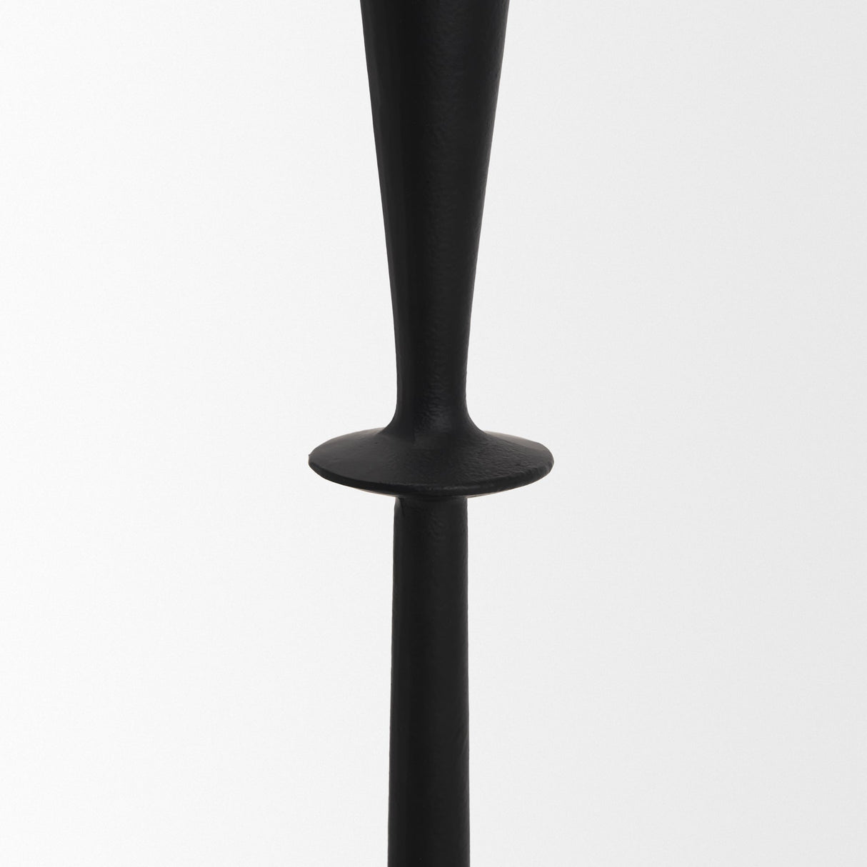 Qwin Matte Black Cast Aluminum Short Candle Holder by Mercana at Eve Furniture
