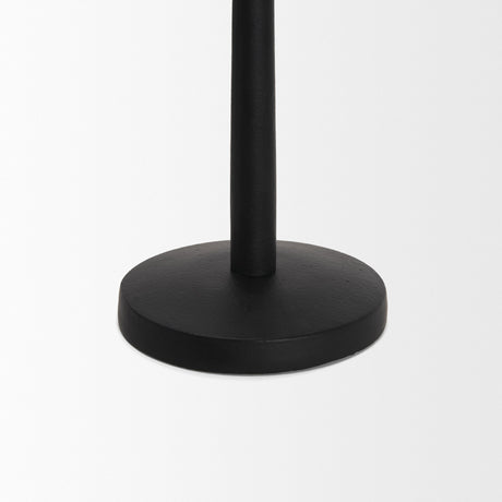 Qwin Matte Black Cast Aluminum Tall Candle Holder by Mercana at Eve Furniture