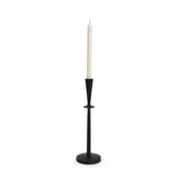 Qwin Matte Black Cast Aluminum Tall Candle Holder by Mercana at Eve Furniture