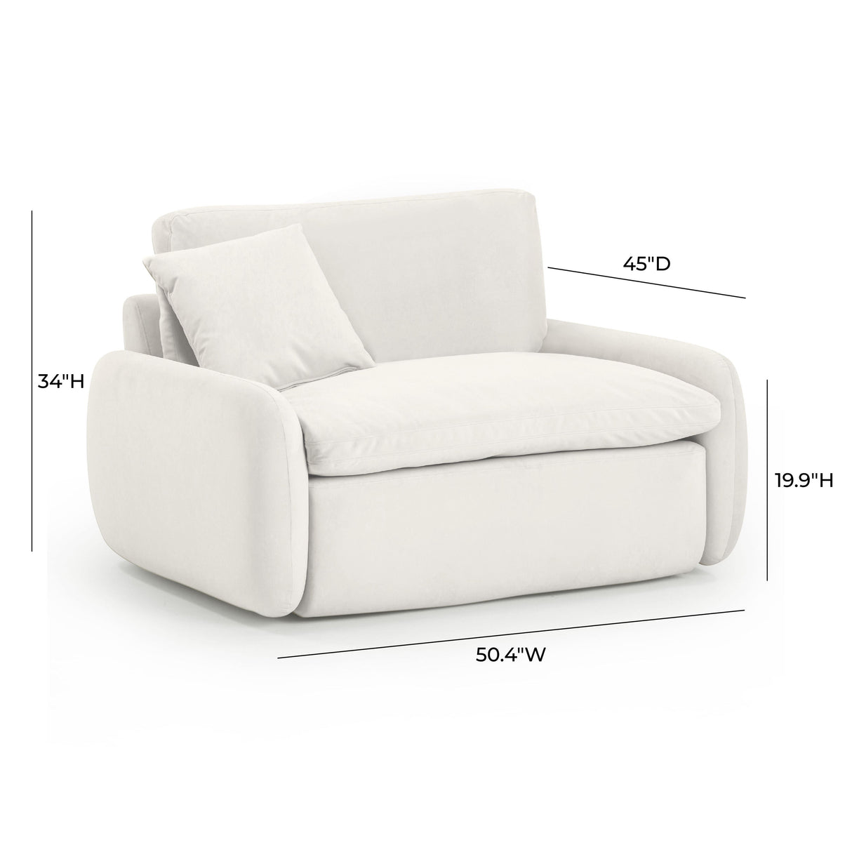 Rachelle Cream Performance Velvet Lounge Chair by TOV Furniture at Eve Furniture