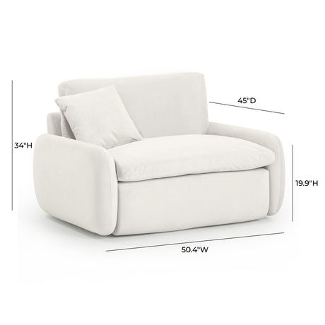 Rachelle Cream Performance Velvet Lounge Chair by TOV Furniture at Eve Furniture