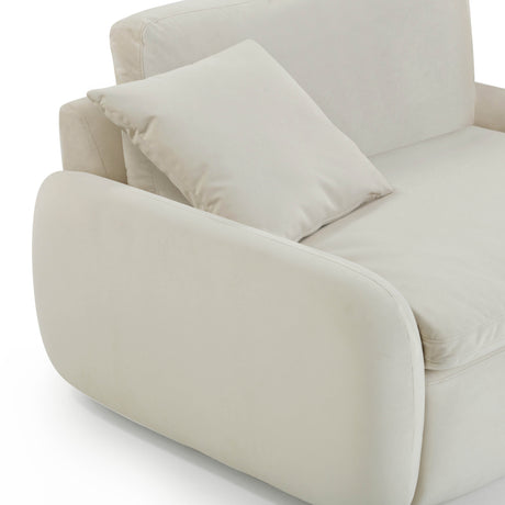Rachelle Cream Velvet Lounge Chair by TOV Furniture at Eve Furniture