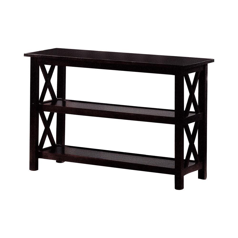 Rachelle Merlot Sofa Table with 2-Shelf Deep by Coaster at Eve Furniture