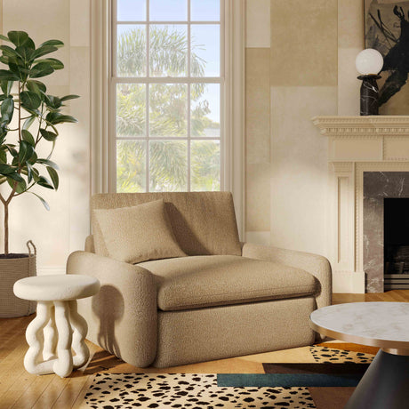 Rachelle Tan Boucle Lounge Chair by TOV Furniture at Eve Furniture