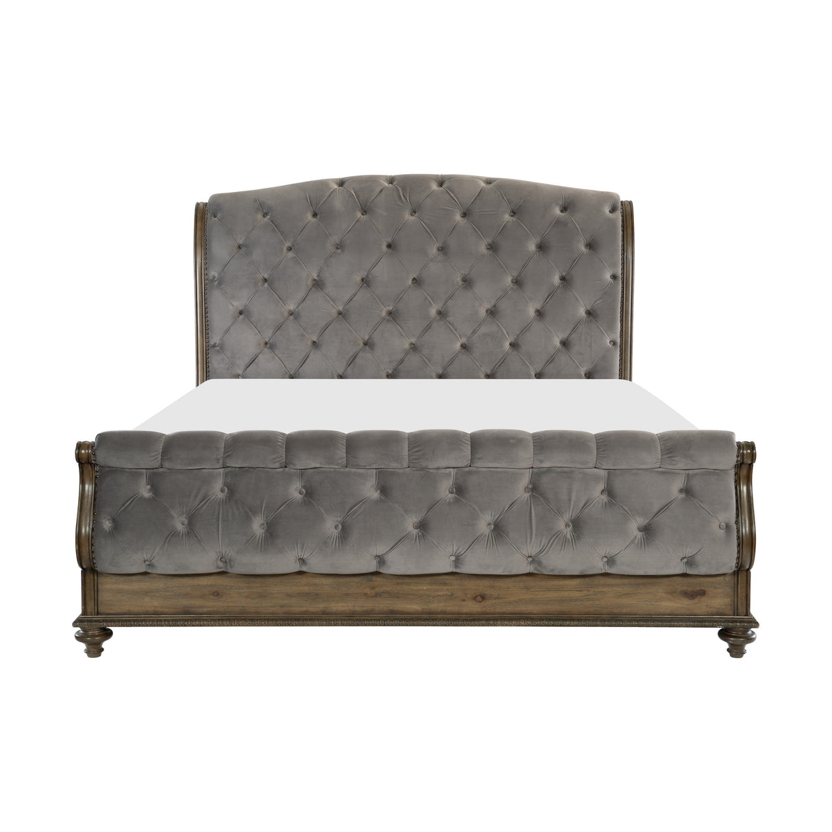 Rachelle Weathered Pecan King Bed by Homelegance at Eve Furniture