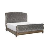Rachelle Weathered Pecan King Bed by Homelegance at Eve Furniture