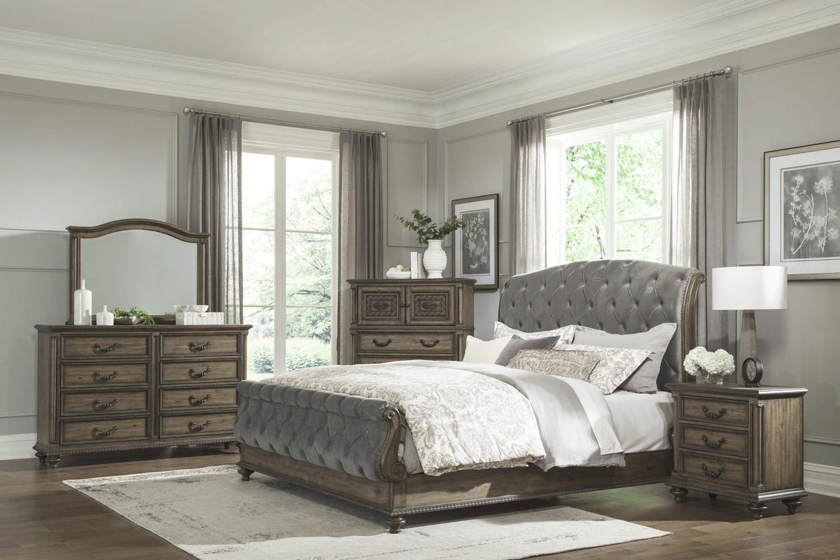 Rachelle Weathered Pecan Mirror (Mirror Only) by Homelegance at Eve Furniture