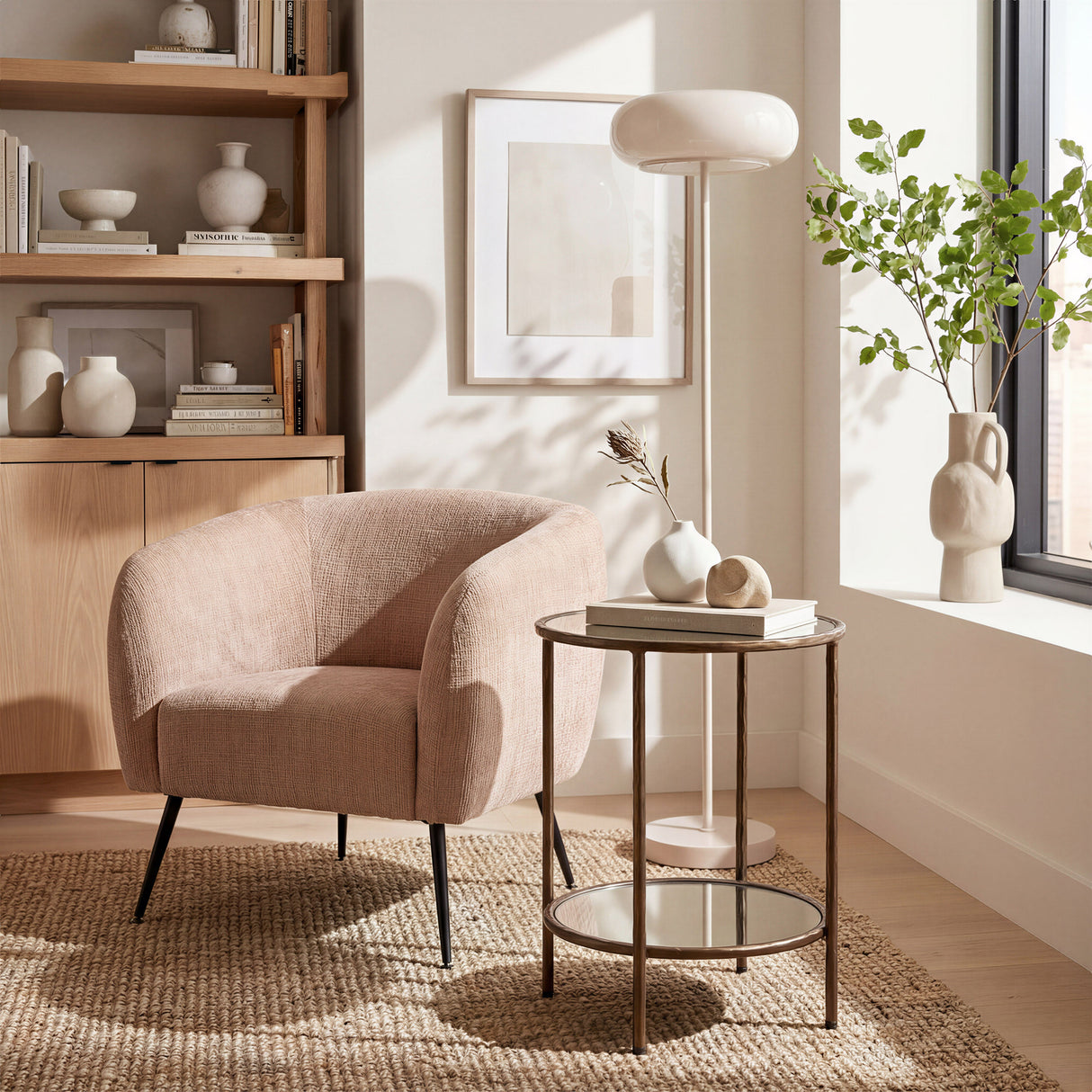 Racine Linen Beige Accent Chair by Zuomod at Eve Furniture