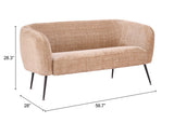 Racine Linen Beige Loveseat by Zuomod at Eve Furniture