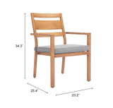 Rader Natural Outdoor Dining Chair (Set of 2) by Zuomod at Eve Furniture