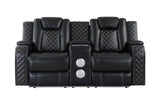 Radiant Black 2-Piece Power Double Reclining Set by Homelegance at Eve Furniture
