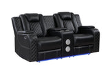 Radiant Black 2-Piece Power Double Reclining Set by Homelegance at Eve Furniture