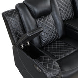 Radiant Black 2-Piece Power Double Reclining Set by Homelegance at Eve Furniture