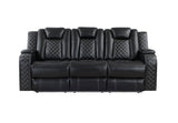 Radiant Black 2-Piece Power Double Reclining Set by Homelegance at Eve Furniture