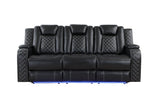 Radiant Black 2-Piece Power Double Reclining Set by Homelegance at Eve Furniture