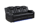 Radiant Black 2-Piece Power Double Reclining Set by Homelegance at Eve Furniture