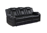 Radiant Black 2-Piece Power Double Reclining Set by Homelegance at Eve Furniture