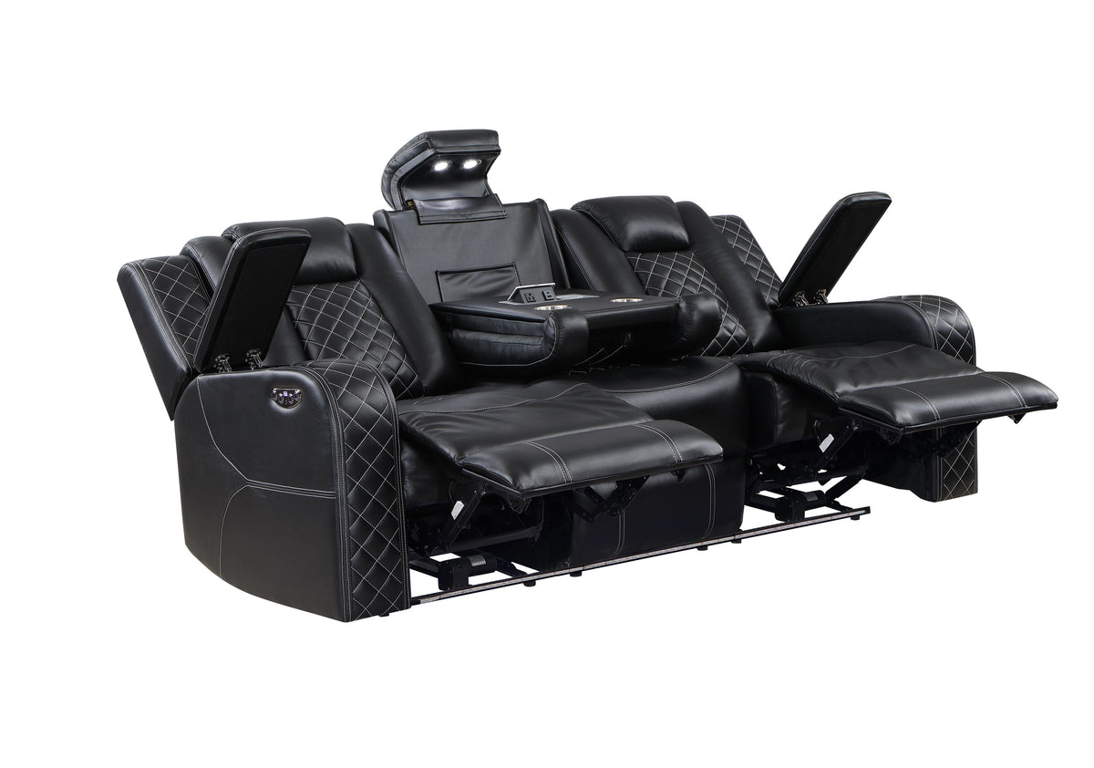 Radiant Black 2-Piece Power Double Reclining Set by Homelegance at Eve Furniture