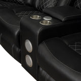 Radiant Black Power Double Reclining Sofa, Power Headrests, Led Light and Speakers by Homelegance at Eve Furniture